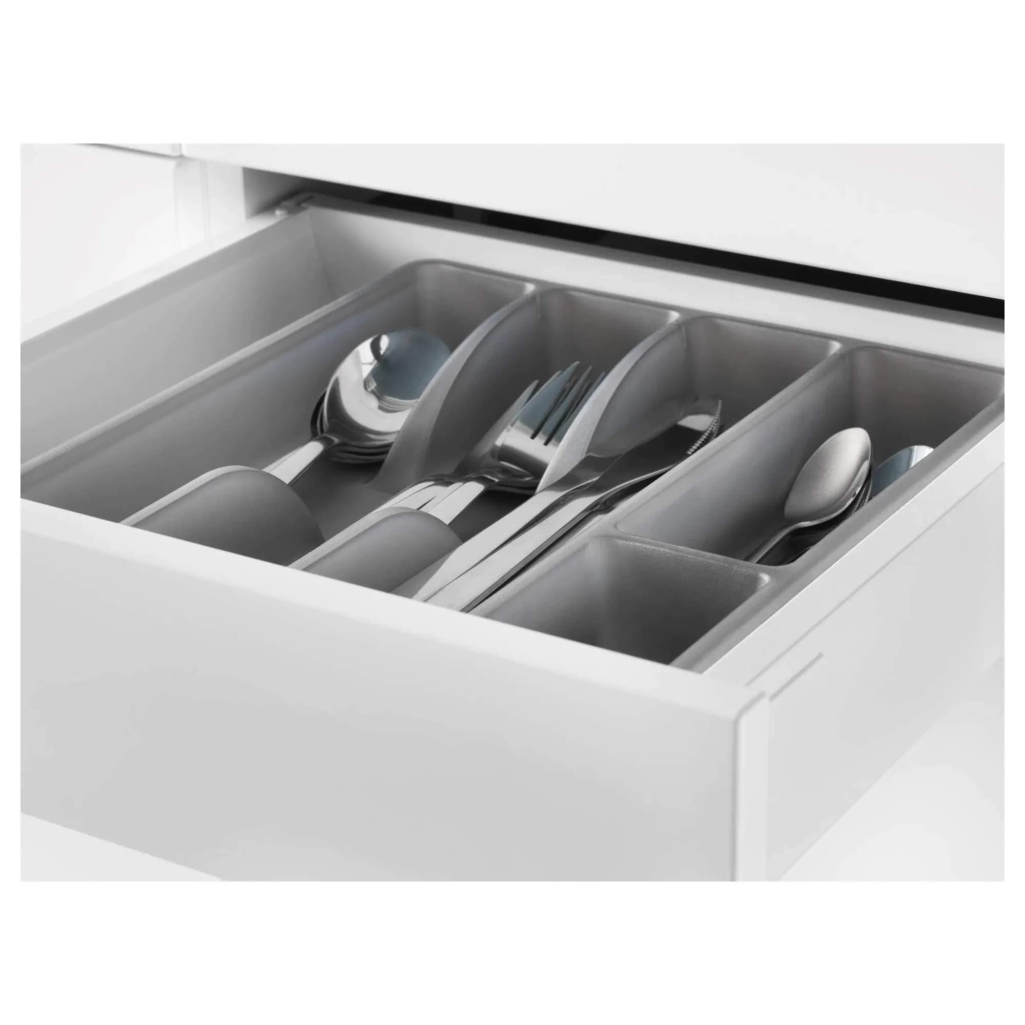 IKEA Grey Cutlery Tray Drawer Organizer 31x26 cm (12x10 '') | 5 Compartments for Kitchen Utensils - view 2