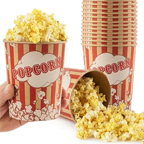 Stock Your Home 32 Oz Kraft Popcorn Buckets (25 Count) | Vintage Style Greaseproof Disposable Containers thumbnail 1