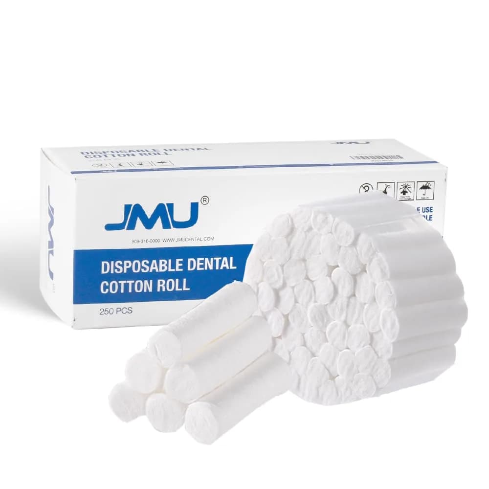 JMU Cotton Rolls Dental 1.5'' High Absorbency, Non-Sterile, 250 pcs | Professional Dental Use & Home Care — 1-1/2" x 3/8"