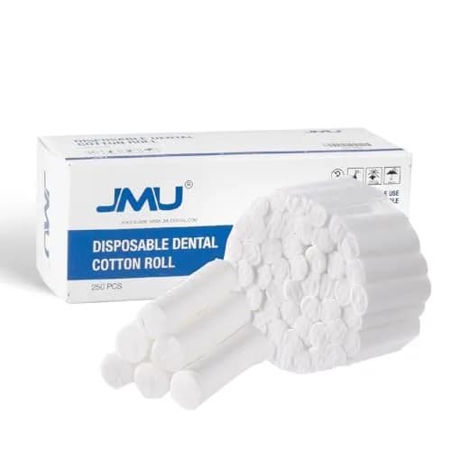 JMU Cotton Rolls Dental 1.5'' High Absorbency, Non-Sterile, 250 pcs | Professional Dental Use & Home Care thumbnail 1