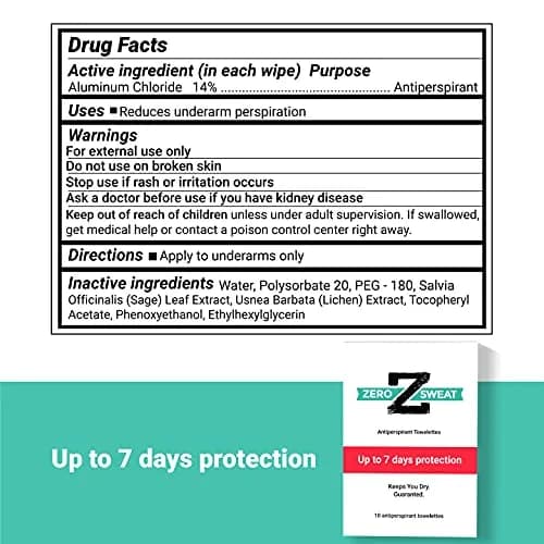 ZeroSweat Clinical Strength Antiperspirant Wipes | 10 Count (100ml Total) | Reduces Armpit Sweat thumbnail 5
