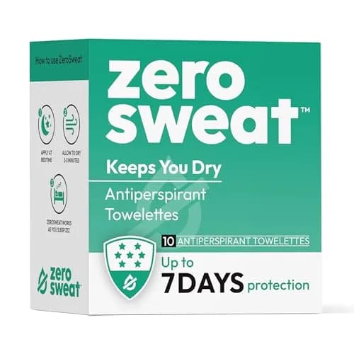 ZeroSweat Clinical Strength Antiperspirant Wipes | 10 Count (100ml Total) | Reduces Armpit Sweat thumbnail 2