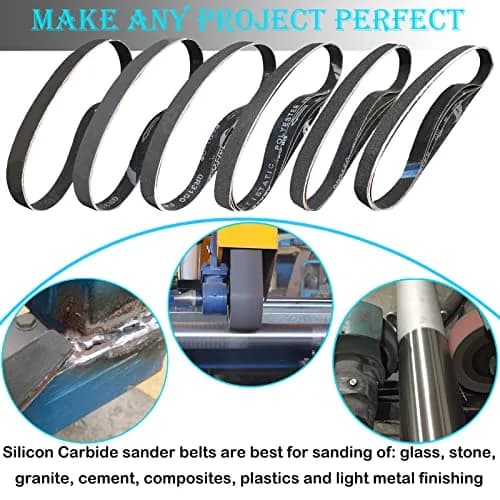 Tonmp Silicon Carbide Sanding Belts 1 x 30 Inch | Assorted Grits for Metal & Glass Work thumbnail 5