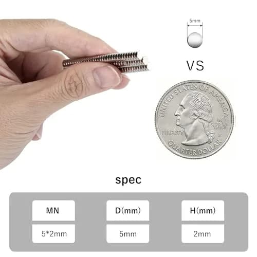 rhinocats Small Magnets 5x2mm | Strong Ferrite Mini Round Magnets for Crafts & Science thumbnail 2
