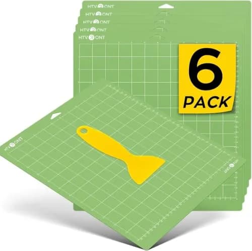 HTVRONT Standard Stickness Cutting Mat 12x12 Inch, 6 Pack | Quilting & Crafting Mat with Free Scraper thumbnail 1
