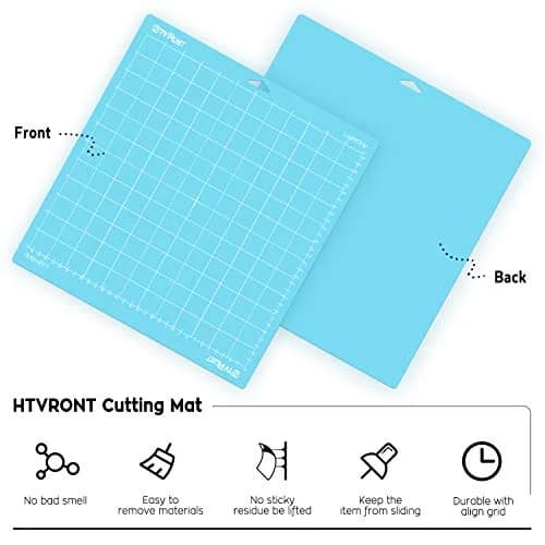 HTVRONT Light Grip Cutting Mat 12x12 Inch, 6 Pack, Blue | Self-Healing PVC for Quilting & Crafting thumbnail 3