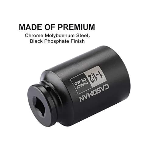 CASOMAN 1-1/2 Inch Drive Deep Impact Socket 38.1mm (1.5") | Heavy-Duty CR-MO 6-Point Axle Nut Removal Tool thumbnail 5