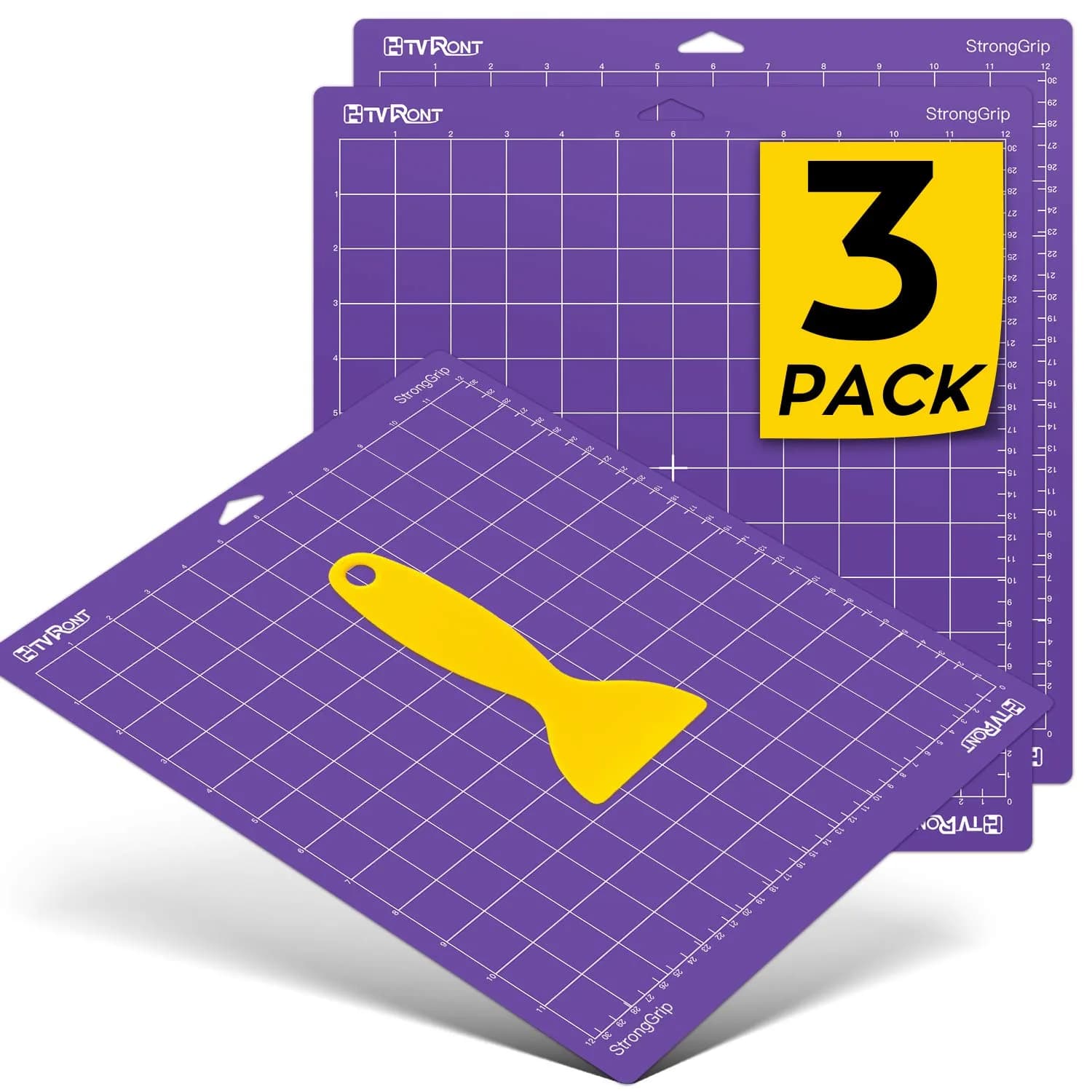HTVRONT Strong Grip Cutting Mat 12x12 Inch (3 Pack) | Self-Healing PVC for Quilting & Crafts