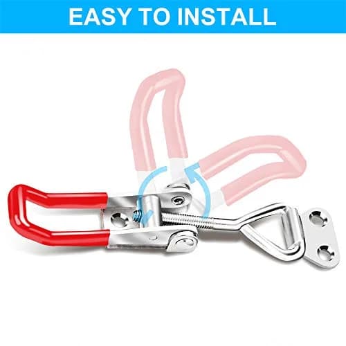 Vicuna R 6 Pack Adjustable Toggle Latch Clamps 4001 | 330lbs Holding Capacity, Galvanized Metal, Red Handle thumbnail 5