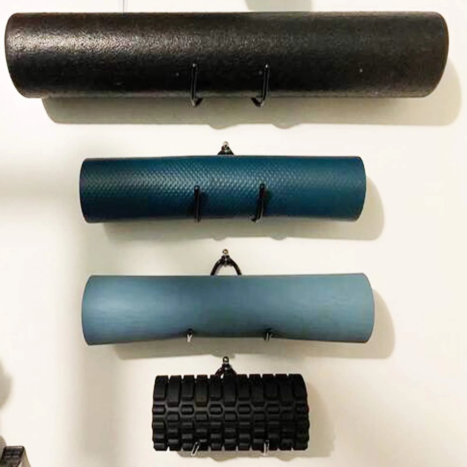 Pmsanzay Adjustable Yoga Mat Foam Roller Wall Rack Holder - 4/PK - Black - 9.07 kg Capacity - view 5