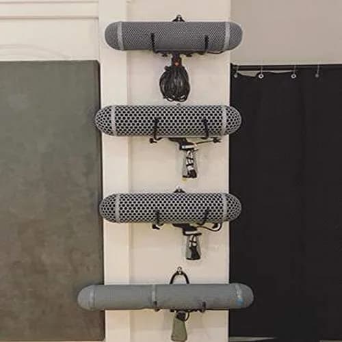 Pmsanzay Adjustable Yoga Mat Foam Roller Wall Rack Holder - 4/PK - Black - 9.07 kg Capacity thumbnail 7