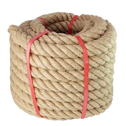 VEITHI Manila Rope 1 Inch x 50 Feet | Natural Twisted Fiber for Landscaping, Crafts, Marine Use thumbnail 1