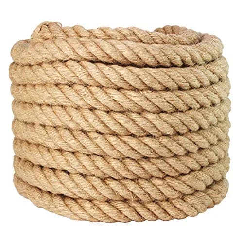 VEITHI Manila Rope 1 Inch x 50 Feet | Natural Twisted Fiber for Landscaping, Crafts, Marine Use thumbnail 2