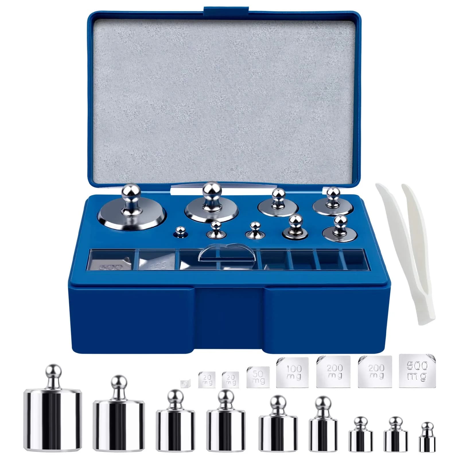 UCEC Calibration Weights for Digital Scale 10mg-100g | Precision Stainless Steel Kit with Tweezers - main product image