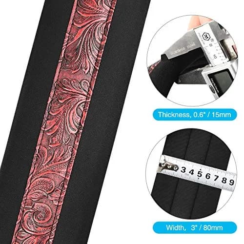 LEKATO Bass Guitar Strap - 3" Wide, Padded, Adjustable 45" to 55" | Comfortable, Durable & Safe for Heavy Guitars thumbnail 3