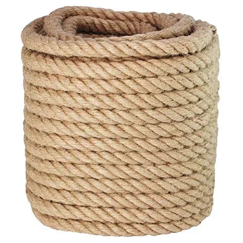 VEITHI Manila Rope 3/4 Inch (19mm) x 100 Feet (30.48m) | Natural Twisted Jute Fiber for Crafts & Tie-Downs thumbnail 1