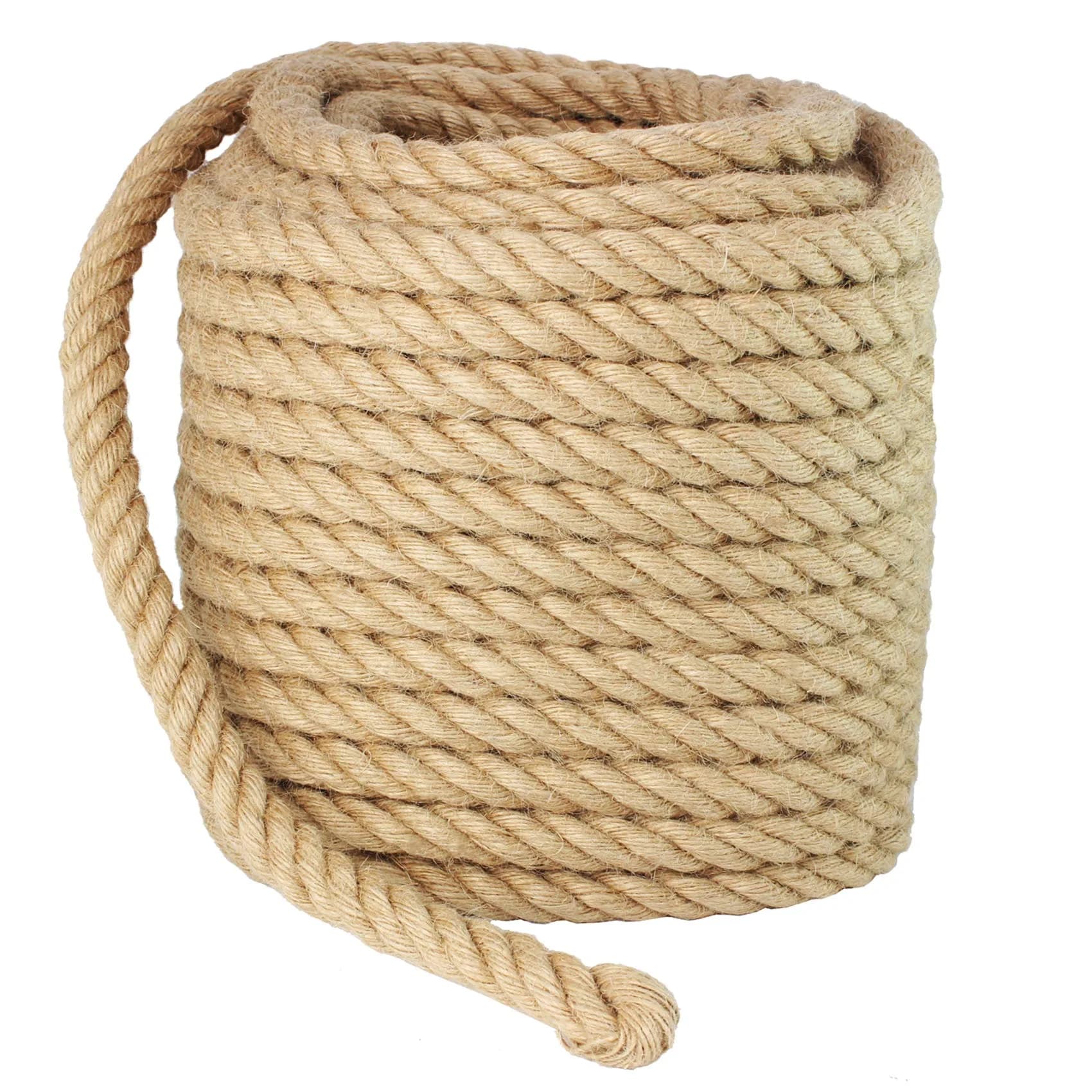 VEITHI Manila Rope 3/4 Inch (19mm) x 100 Feet (30.48m) | Natural Twisted Jute Fiber for Crafts & Tie-Downs - view 2