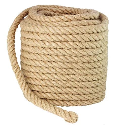 VEITHI Manila Rope 3/4 Inch (19mm) x 100 Feet (30.48m) | Natural Twisted Jute Fiber for Crafts & Tie-Downs thumbnail 2