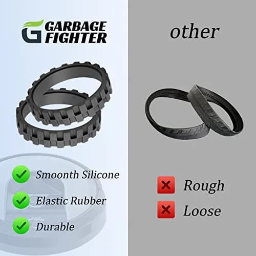 Garbage fighter Replacement Tires for iRobot Roomba 500-900 Series, e5, e6, i7 Vacuums | Black 2-Pack Natural Rubber thumbnail 5