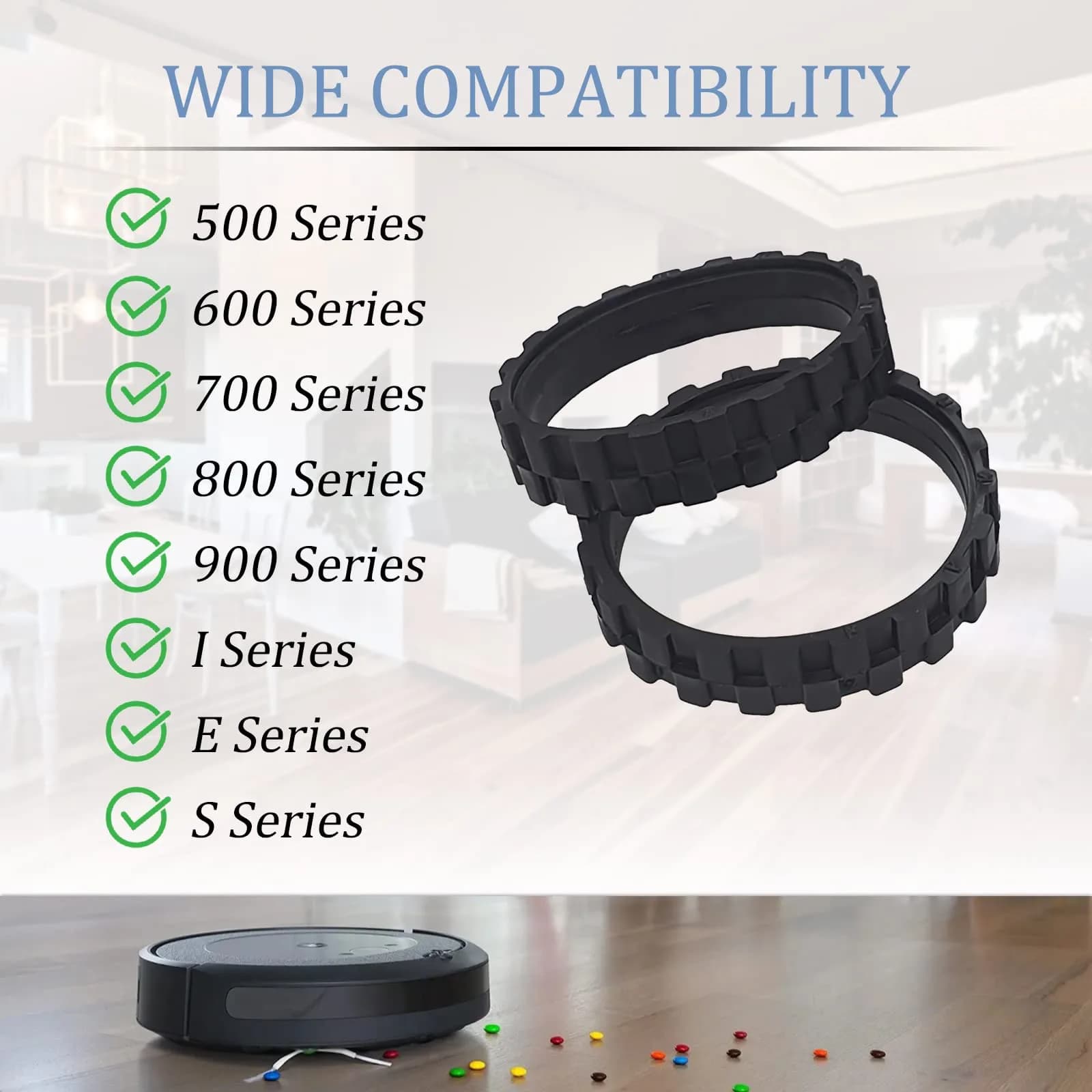 Garbage fighter 2-Wheel Replacement Kit for iRobot Roomba 600 Series Vacuum Cleaners (Black) - view 2