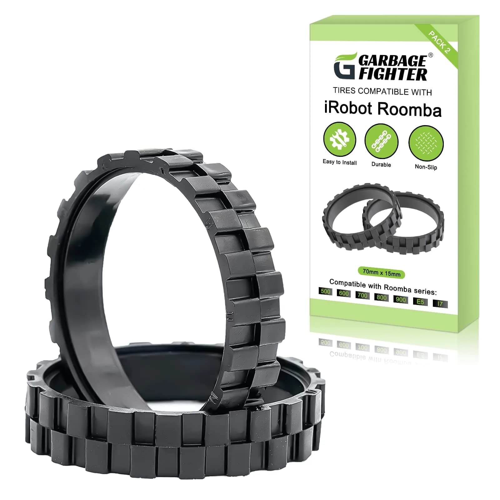 Garbage fighter Replacement Parts for iRobot Roomba 600 Series Vacuum Cleaner Kit - 20 Pieces (Black) — 2wheels