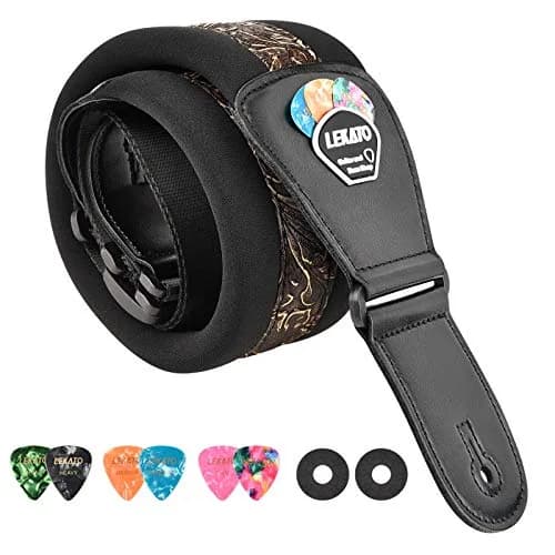 LEKATO Bass Guitar Strap - 3" Wide, Padded, Adjustable 45" to 55" | Comfortable & Durable thumbnail 1