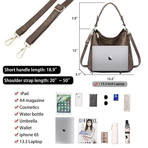 lapsting Vegan 3pcs Hobo Handbags for Women 14inch-18inch | Versatile Boho Shoulder Bag Set thumbnail 4