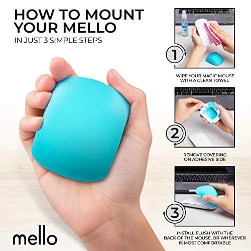 ELEMENTING Mello Silicone Cushion for Apple Magic Mouse 1 & 2 | Comfortable, Durable & Stylish (One Size, Tuxedo Black) thumbnail 8