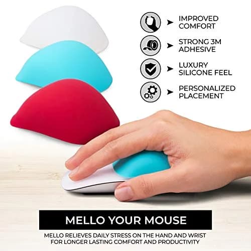 ELEMENTING Mello Silicone Cushion for Apple Magic Mouse 1 & 2 | Comfortable, Durable & Stylish (One Size, Tuxedo Black) thumbnail 2
