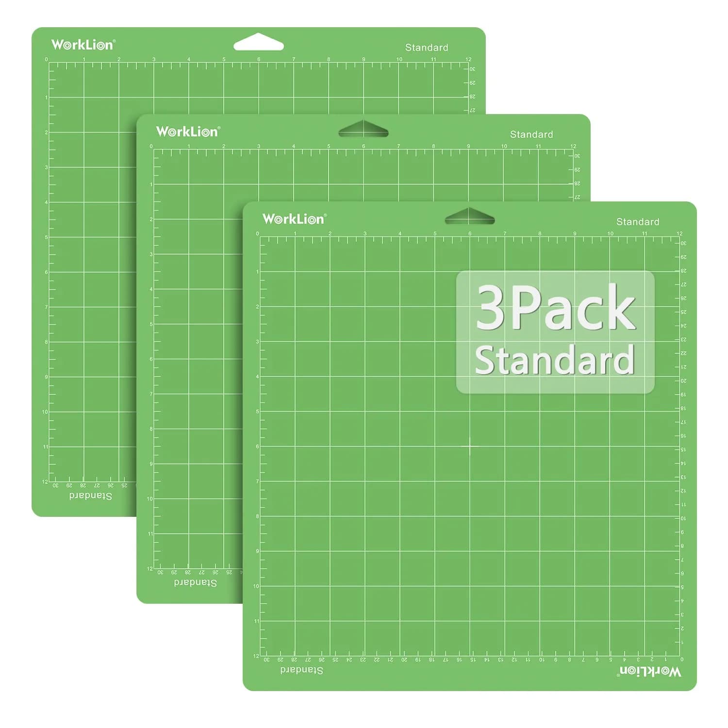 WORKLION 12x12 Standard Cutting Mat (3 Pack) Compatible with Explore, Air, Maker | Green PVC - main product image