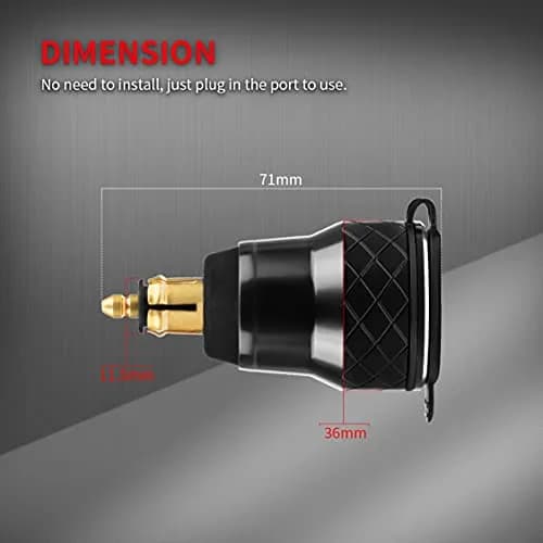 DAIERTEK DIN Hella Plug to Dual USB Charger Adapter for BMW Triumph Tiger Ducati Motorcycle Waterproof QC3.0 with Blue LED Voltmeter thumbnail 6