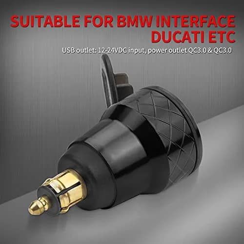 DAIERTEK DIN Hella Plug to Dual USB Charger Adapter for BMW Triumph Tiger Ducati Motorcycle Waterproof QC3.0 with Blue LED Voltmeter thumbnail 2