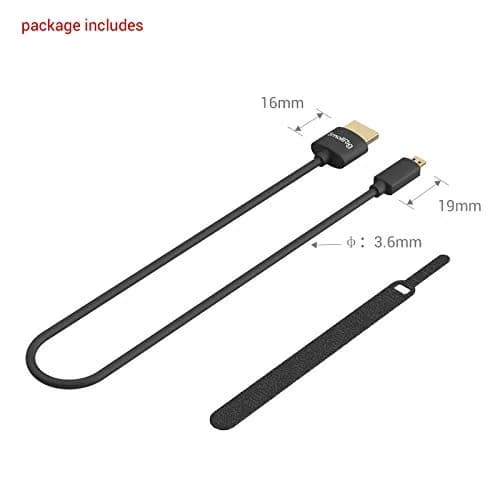 SMALLRIG Ultra-Slim 4K HDMI Cable 35cm (Micro to HDMI) | 4K@60Hz HDR 2.0, Flexible TPE for Sony A7RIII/Fujifilm XT4 thumbnail 5