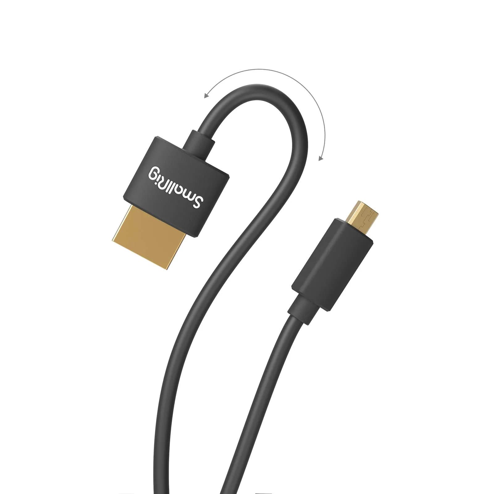SMALLRIG Ultra-Slim 4K HDMI Cable 35cm (Micro to HDMI) | 4K@60Hz HDR 2.0, Flexible TPE for Sony A7RIII/Fujifilm XT4 - view 6