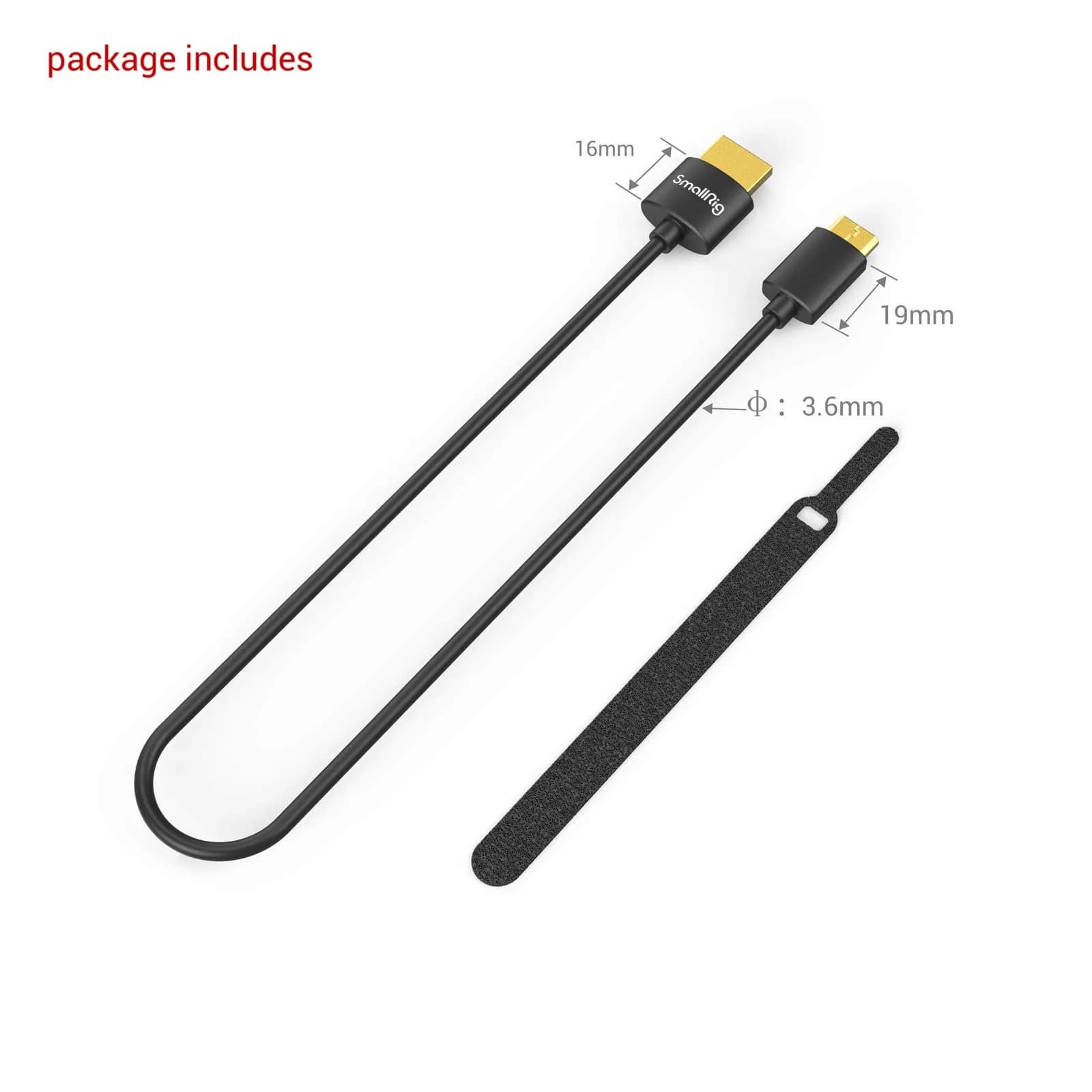 SMALLRIG Ultra Thin Mini to HDMI Cable 35cm (1.15ft) | 4K@60Hz HDR 2.0 for Camera Rigs - view 6