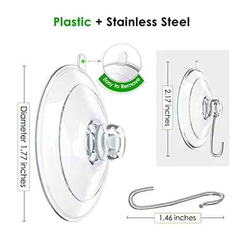 Hangerspace Suction Cup Hooks, 12 Pack | Clear, Waterproof, Detachable, 3lb Capacity thumbnail 5