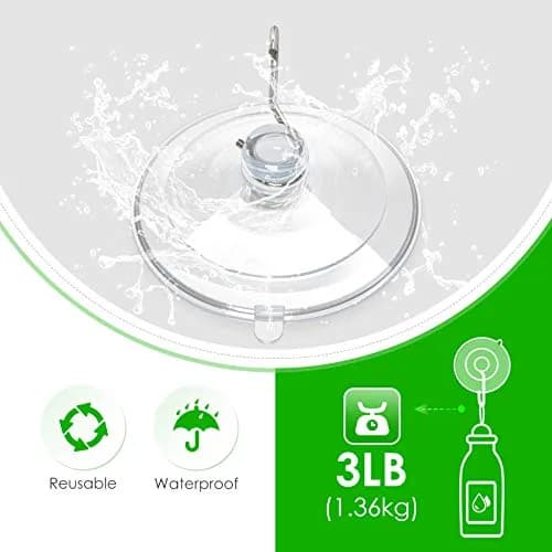 Hangerspace Suction Cup Hooks, 12 Pack | Clear, Waterproof, Detachable, 3lb Capacity thumbnail 3