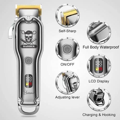 Hatteker Hair Cutting Kit Pro for Men, 17 Piece Set | Professional Cordless Beard Trimmer with 300 Min Runtime thumbnail 2