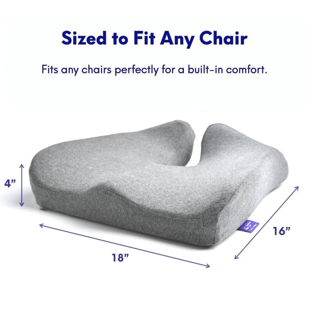 C CUSHION LAB Patented Pressure Relief Seat Cushion for Long Sitting Hours | Ergonomic Memory Foam for Hip, Tailbone, Coccyx, Sciatica - Wellness Green - view 6