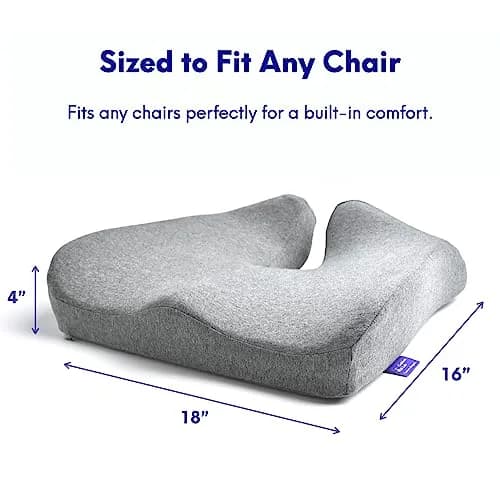 C CUSHION LAB Patented Pressure Relief Seat Cushion for Long Sitting Hours | Ergonomic Memory Foam for Hip, Tailbone, Coccyx, Sciatica - Wellness Green thumbnail 6