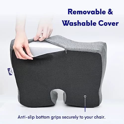 C CUSHION LAB Patented Pressure Relief Seat Cushion for Long Sitting Hours | Ergonomic Memory Foam for Hip, Tailbone, Coccyx, Sciatica - Wellness Green thumbnail 7
