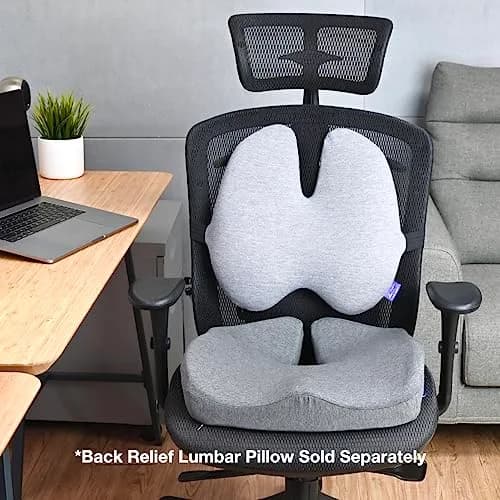 C CUSHION LAB Patented Pressure Relief Seat Cushion for Long Sitting Hours | Ergonomic Memory Foam for Hip, Tailbone, Coccyx, Sciatica - Wellness Green thumbnail 9