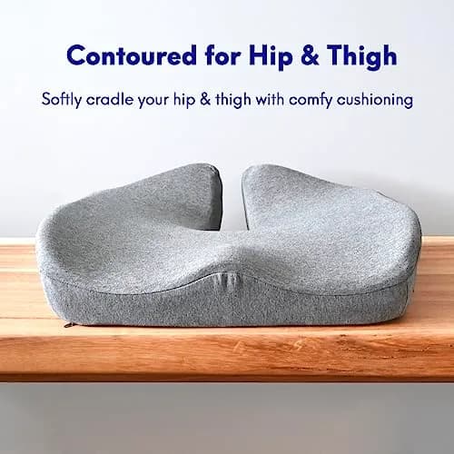 C CUSHION LAB Patented Pressure Relief Seat Cushion for Long Sitting Hours | Ergonomic Memory Foam for Hip, Tailbone, Coccyx, Sciatica - Wellness Green thumbnail 3