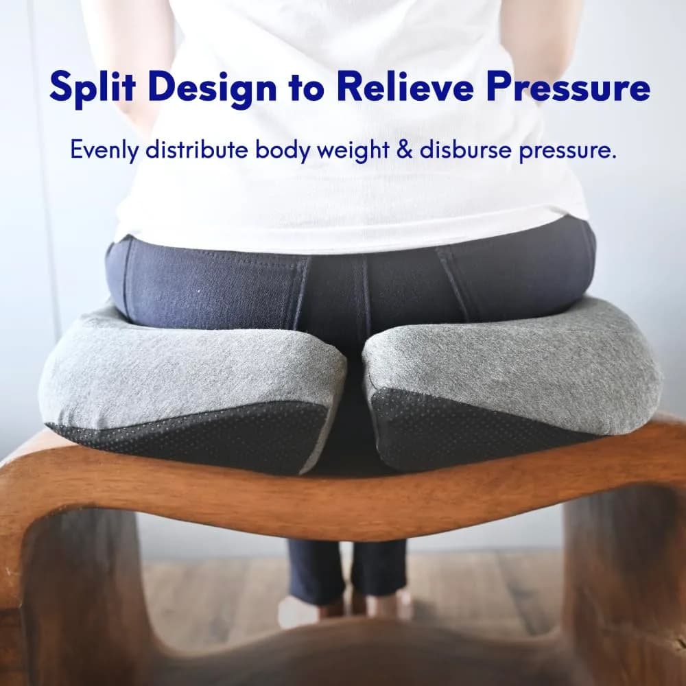 C CUSHION LAB Patented Pressure Relief Seat Cushion for Long Sitting Hours | Ergonomic Memory Foam for Hip, Tailbone, Coccyx, Sciatica - Wellness Green - view 4