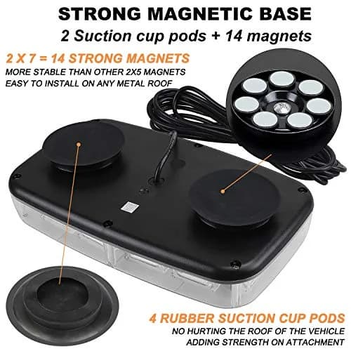 ASPL 48LED Roof Top Strobe Lights with Magnetic Base | Waterproof Emergency Warning Light for Vehicles thumbnail 4