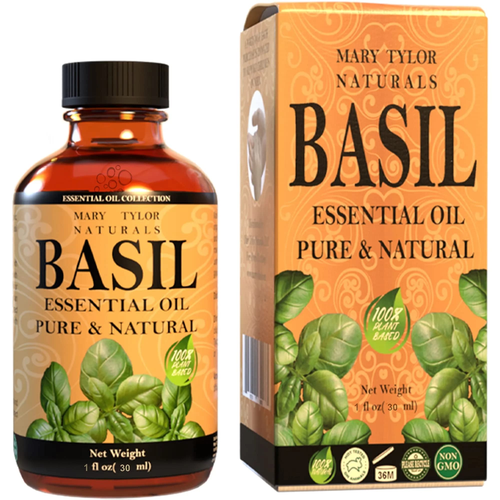 Mary Tylor Naturals Basil Essential Oil 1 oz | Pure Therapeutic Grade Aromatherapy
