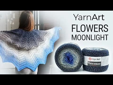 YarnArt Flowers Moonlight Gradient Cotton Acrylic Yarn with Metallic Lurex, 250g (8.82 oz) | 1000m (1094 yds) Shiny Multicolor Cake Yarn for Crochet & Knitting thumbnail 3