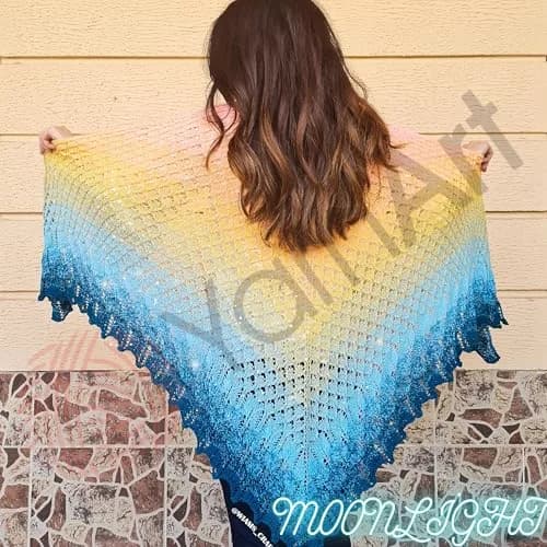 YarnArt Flowers Moonlight Gradient Cotton Acrylic Yarn with Metallic Lurex 250g | Shiny Multicolor for Crochet & Knitting thumbnail 4