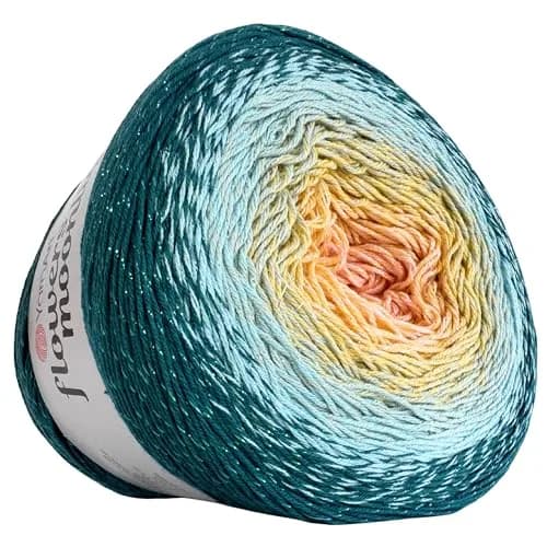 YarnArt Flowers Moonlight Gradient Cotton Acrylic Yarn with Metallic Lurex 250g | Shiny Multicolor for Crochet & Knitting thumbnail 2