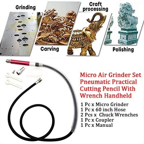CALIDAKA Micro Air Die Grinder 3mm | High Speed, Light & Durable for Metal & Wood (65000 RPM) thumbnail 4